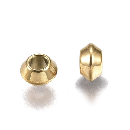 PRM682 Przekładka ozdobna dysk koralik metalowy 4mm stal nierdzewna IP złota