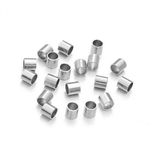 ZACR31 Zaciski rurki końcówki do sznurków rzemieni stal nierdzewna 2,5x2,5mm 20szt