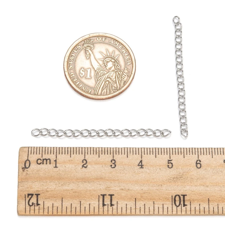 LAN230 Łańcuszek dystansowy regulacyjny 50mm ogniwa 3x4mm stal nierdzewna