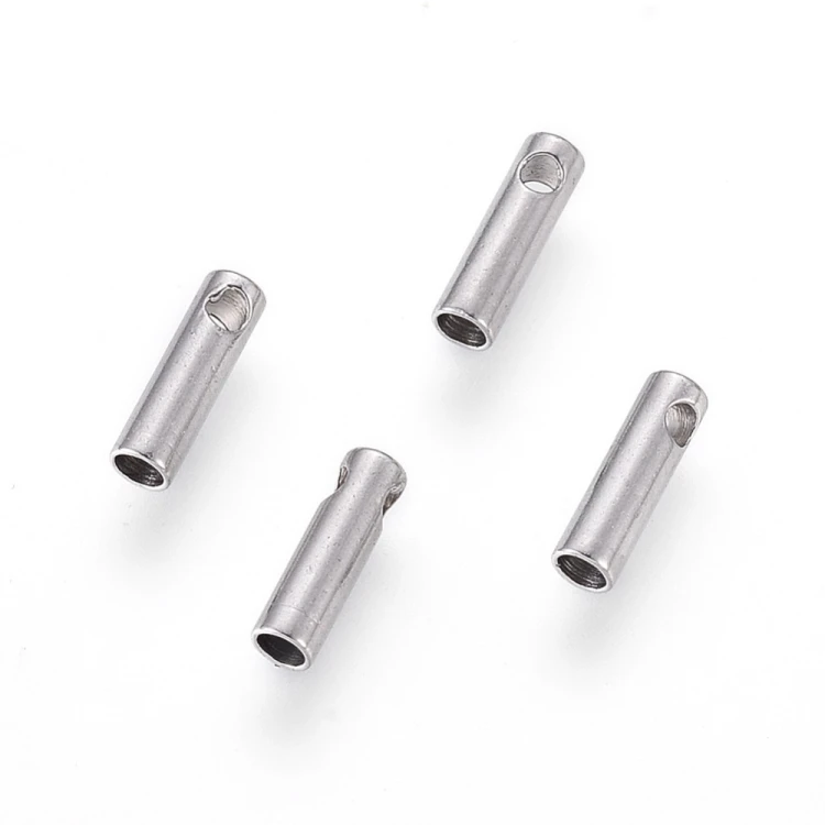 KRZ128 Zakończenie końcówka rzemienia sznurka 1,5mm 4szt stal nierdzewna