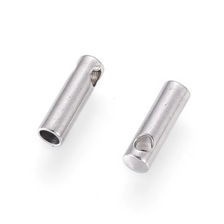 KRZ128 Zakończenie końcówka rzemienia sznurka 1,5mm 4szt stal nierdzewna