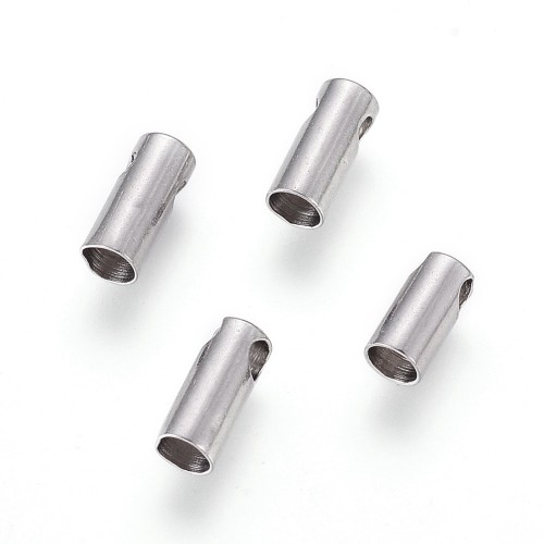 KRZ129 Zakończenie końcówka rzemienia sznurka 2,4mm 4szt stal nierdzewna