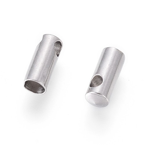 KRZ129 Zakończenie końcówka rzemienia sznurka 2,4mm 4szt stal nierdzewna