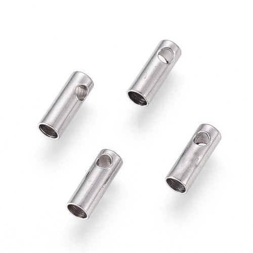 KRZ130 Zakończenie końcówka rzemienia sznurka 2mm 4szt stal nierdzewna