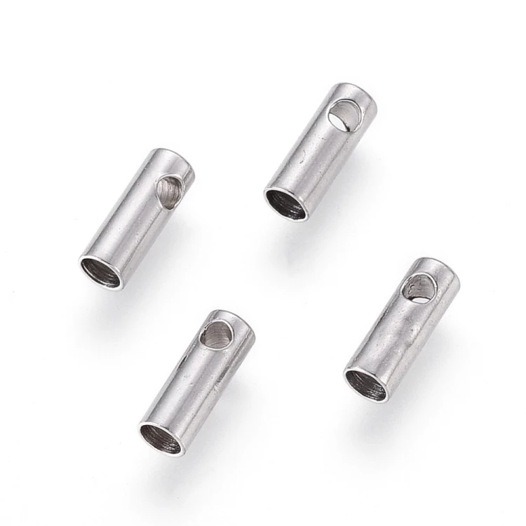 KRZ130 Zakończenie końcówka rzemienia sznurka 2mm 4szt stal nierdzewna