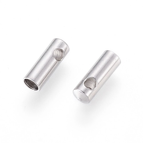 KRZ130 Zakończenie końcówka rzemienia sznurka 2mm 4szt stal nierdzewna