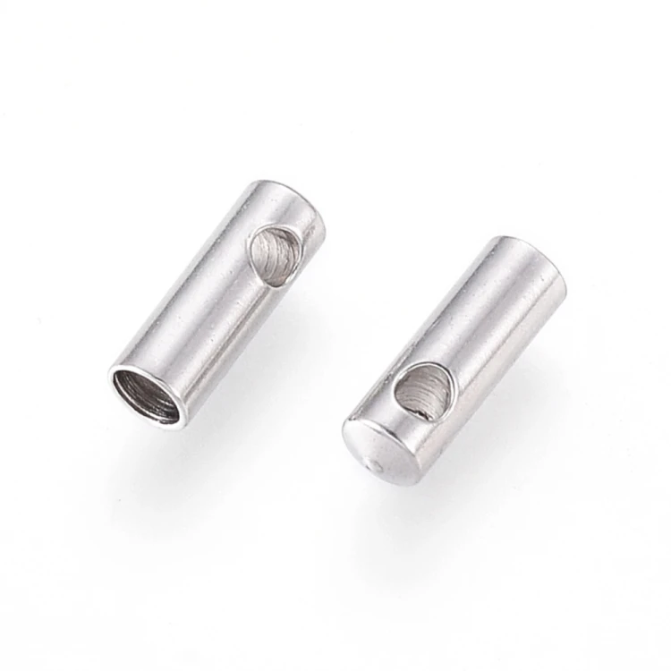 KRZ130 Zakończenie końcówka rzemienia sznurka 2mm 4szt stal nierdzewna
