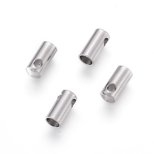 KRZ131 Zakończenie końcówka rzemienia sznurka 3,5mm 4szt stal nierdzewna