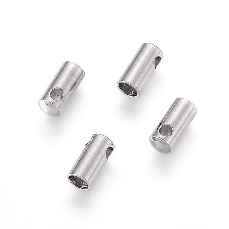 KRZ131 Zakończenie końcówka rzemienia sznurka 3,5mm 4szt stal nierdzewna
