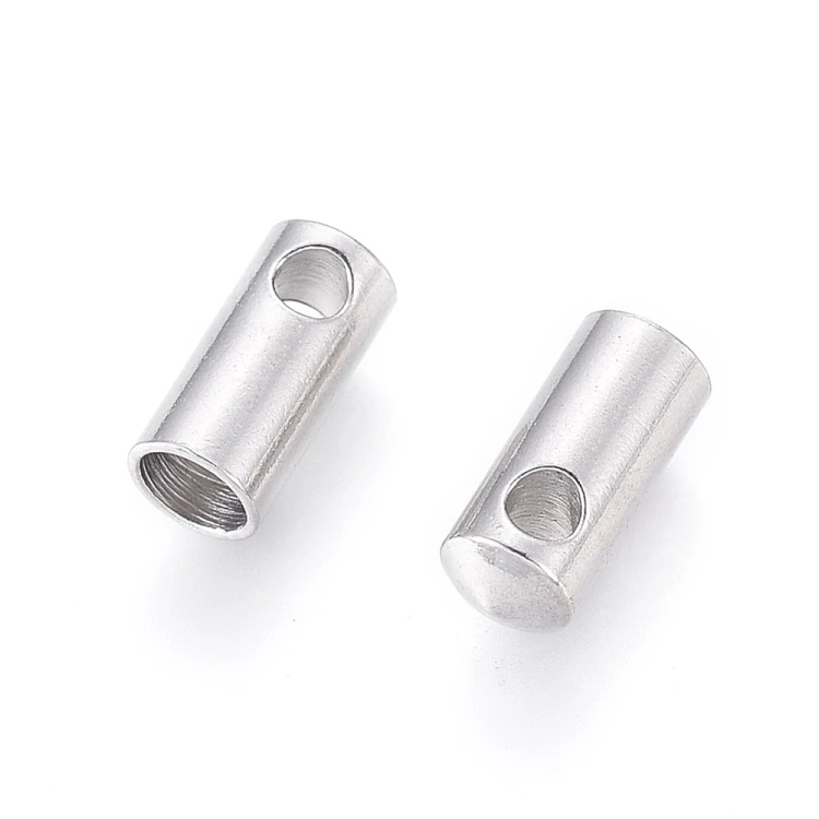 KRZ131 Zakończenie końcówka rzemienia sznurka 3,5mm 4szt stal nierdzewna