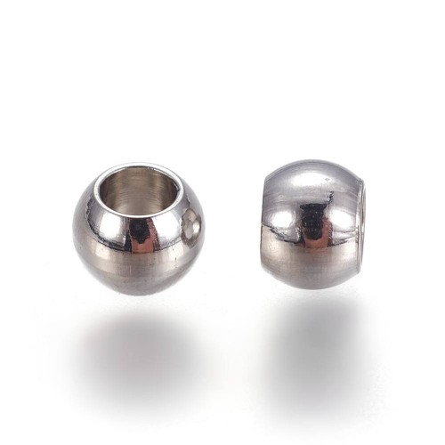 kpm51 Koraliki kuleczki przekładki 4x3mm 20szt stal nierdzewna