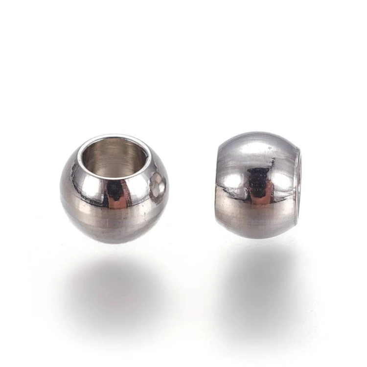 kpm51 Koraliki kuleczki przekładki 4x3mm 20szt stal nierdzewna