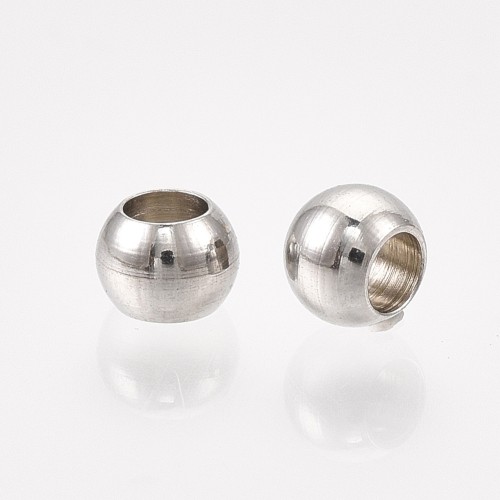 kpm52 Koraliki kuleczki przekładki 4x3mm 10szt stal nierdzewna