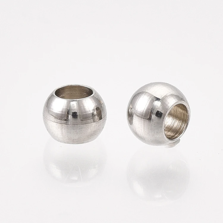 kpm52 Koraliki kuleczki przekładki 4x3mm 10szt stal nierdzewna