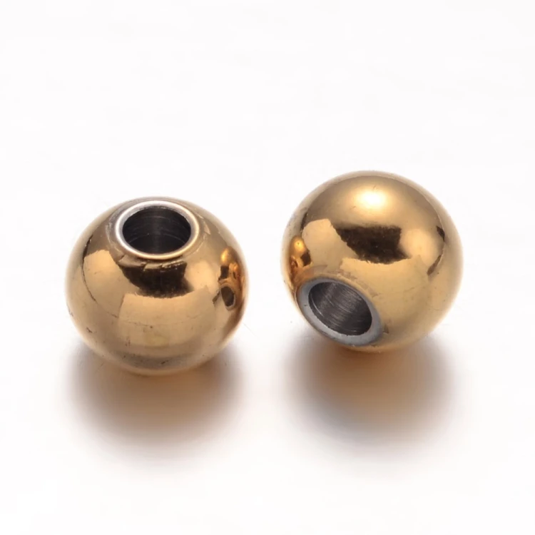 kpm56 Koraliki kuleczki przekładki 6x5mm 5szt stal nierdzewna IP