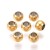 kpm60 Koraliki kuleczki przekładki 4x3mm 10szt stal nierdzewna PVD złote 18K