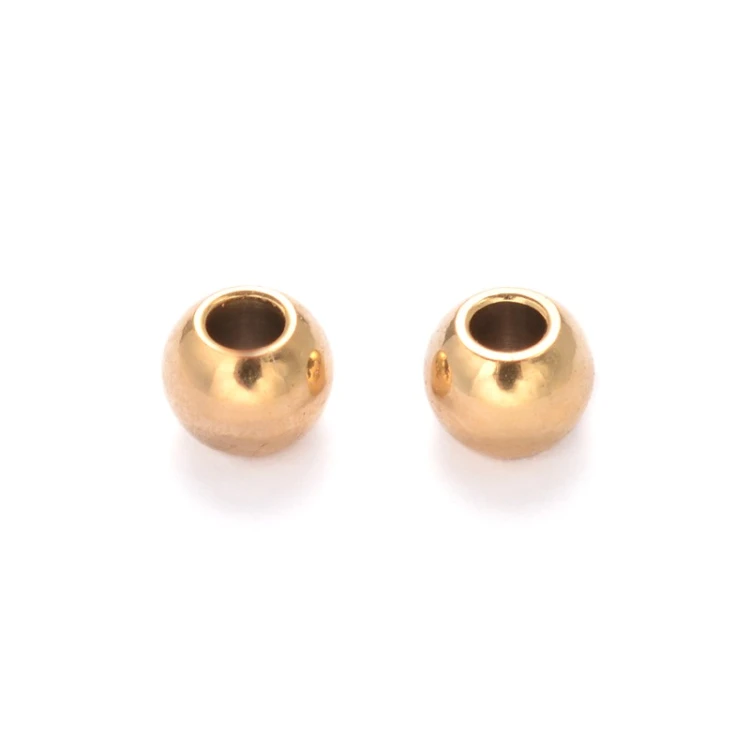 kpm65 Koraliki kuleczki przekładki 2x1,3mm 5szt stal nierdzewna IP złote