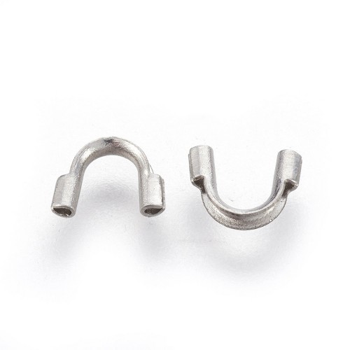 KRZ134 Zakończenia ochronne linki 0,7mm podkówki 6x4,5mm 5szt stal nierdzewna 316 chirurgiczna
