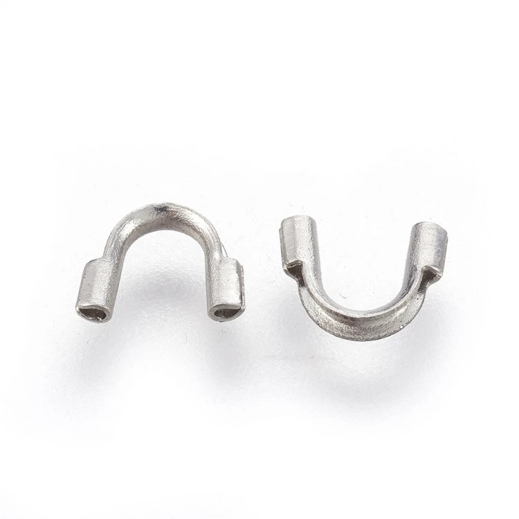 KRZ134 Zakończenia ochronne linki 0,7mm podkówki 6x4,5mm 10szt stal nierdzewna 316 chirurgiczna