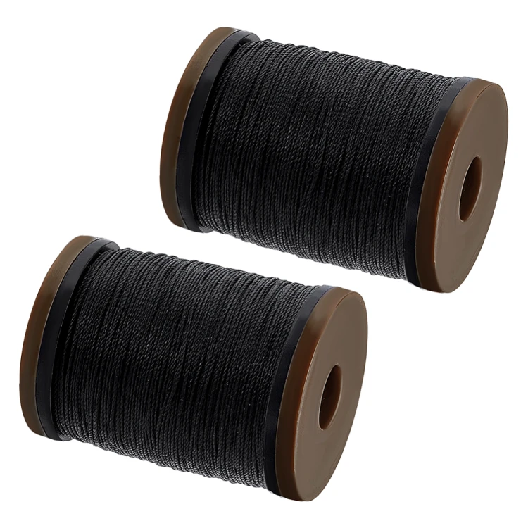 SSK18 Sznurek skręcany woskowany 0,5mm szpula 90m - czarny