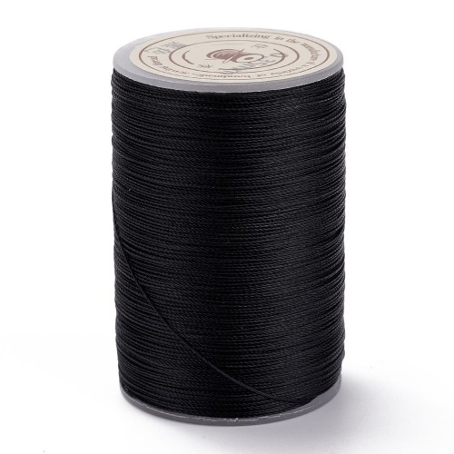 SSK21 Sznurek skręcany woskowany 0,3mm szpula 160m - czarny