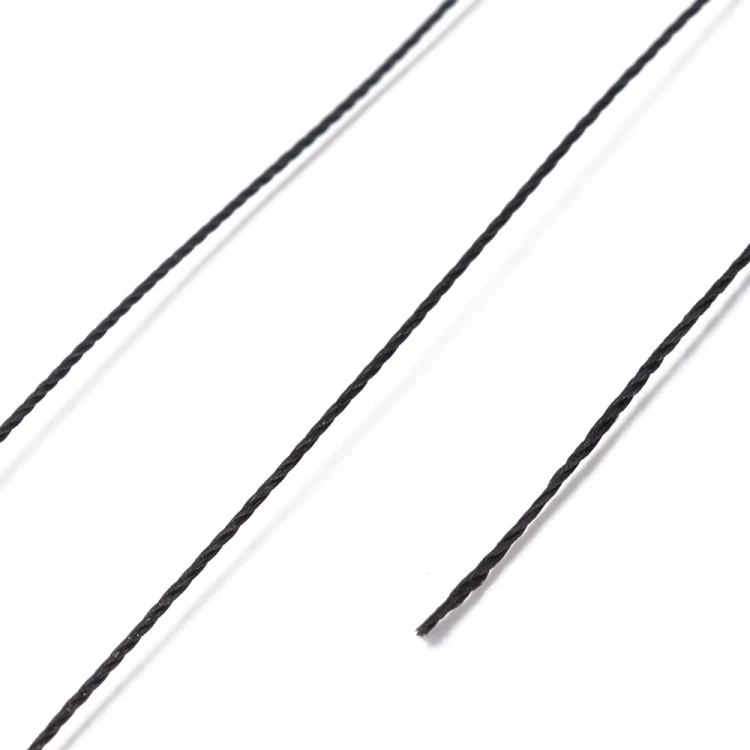 SSK21 Sznurek skręcany woskowany 0,3mm szpula 160m - czarny