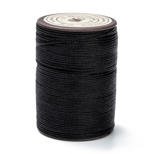 SSK22 Sznurek skręcany woskowany 0,55mm szpula 120m - czarny