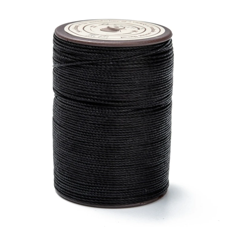 SSK22 Sznurek skręcany woskowany 0,55mm szpula 120m - czarny