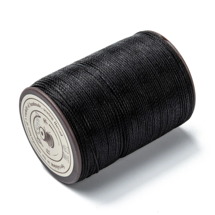 SSK22 Sznurek skręcany woskowany 0,55mm szpula 120m - czarny