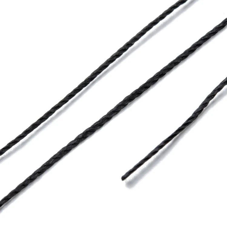 SSK23 Sznurek skręcany woskowany 0,65mm szpula 80m - czarny