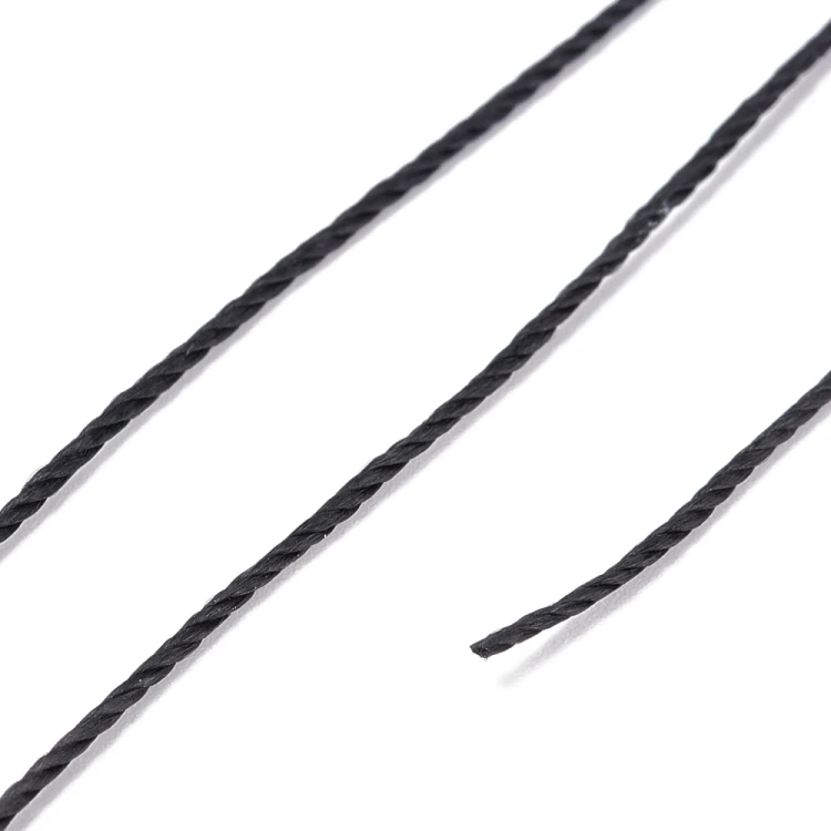 SSK24 Sznurek skręcany woskowany 0,8mm szpula 50m - czarny