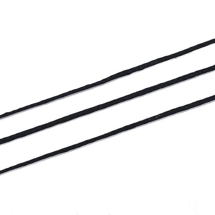 spp121 Sznurek poliestrowy pleciony woskowany płaski do bransoletek 1x0,3mm 260m - czarny