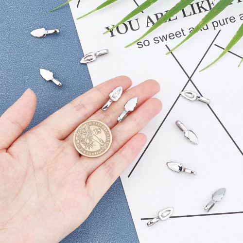 LAP181 Zawieszka krawatka z bazą do przyklejania stal nierdzewna 7,5x23mm