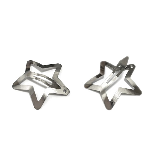 BDS41 Baza spinki do włosów spinka gwiazdka 30mm - c.srebrna