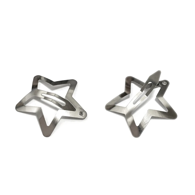 BDS41 Baza spinki do włosów spinka gwiazdka 30mm - c.srebrna