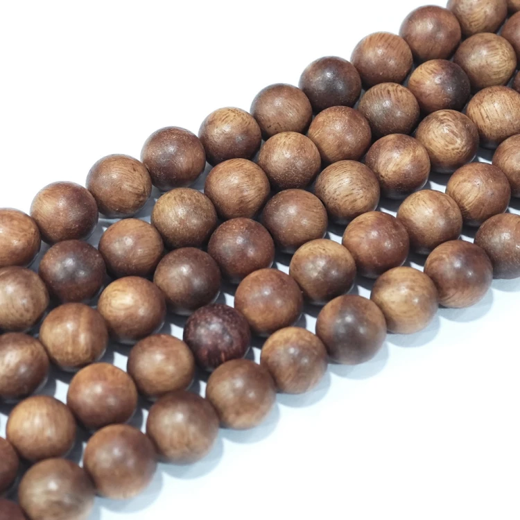 KDR11 Koraliki drewniane z drewna sandałowego kule 8mm sznur 48szt