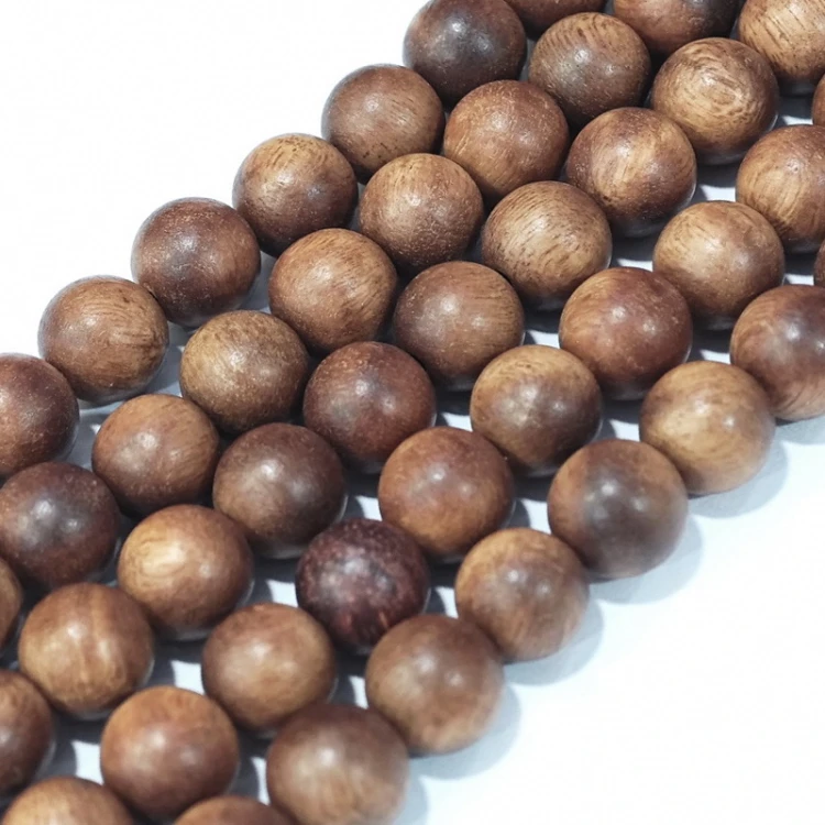 KDR12 Drewno sandałowe koraliki z drewna sandałowego kule 10mm sznur 40szt