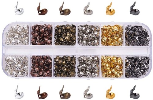 ZPF85 Końcówki zakończenia łapaczki dziewczynki 8x4mm/3mm 560szt. 6 kolorów