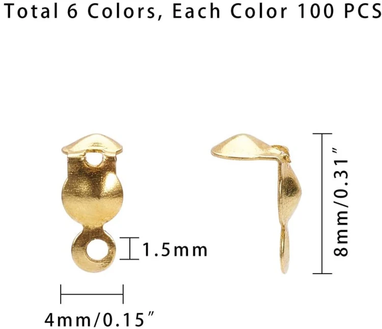ZPF85 Końcówki zakończenia łapaczki dziewczynki 8x4mm/3mm 560szt. 6 kolorów