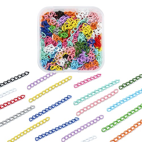 LAN234 Łańcuszek dystansowy regulacyjny 45mm ogniwa 5,5x4mm 100szt. mix kolor