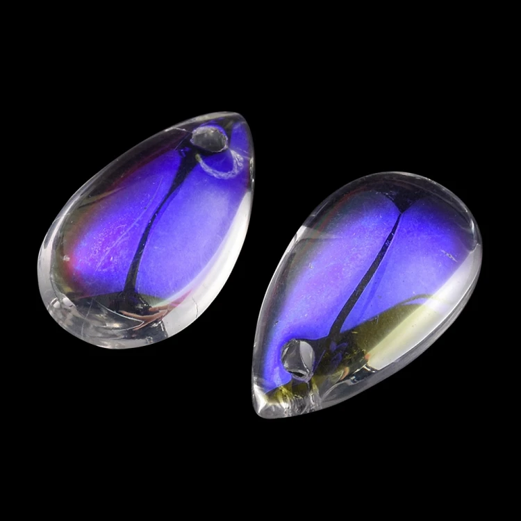 KS146 Koraliki szklane łezki 8x14mm 20szt transparentne AB