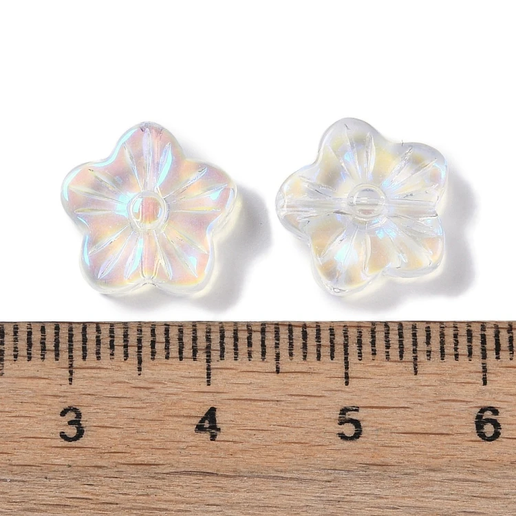 KS150 Koraliki szklane kwiatuszki 13x5mm 50szt mix kolor