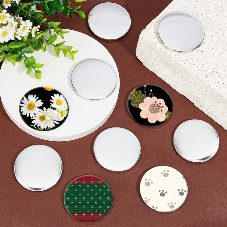 BBR55 Metalowe bazy komponenty do broszek przypinek 58mm z agrafką button diy 100szt