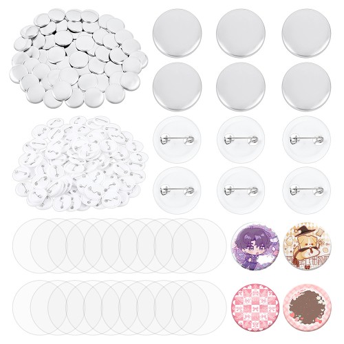 BBR56 Metalowe bazy komponenty do broszek przypinek 32mm z agrafką button diy 100szt