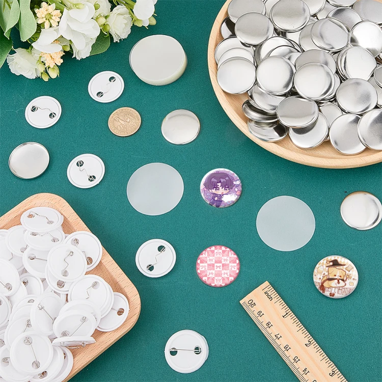 BBR56 Metalowe bazy komponenty do broszek przypinek 32mm z agrafką button diy 100szt