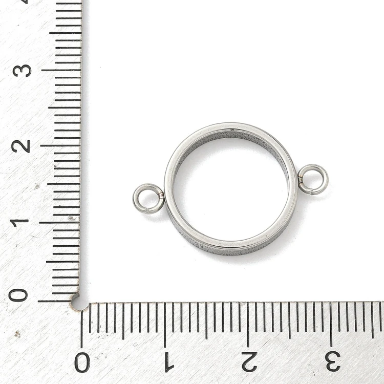 BEZ506 Zawieszka ramka do żywicy spinka do mankietu 24x16mm stal nierdzewna