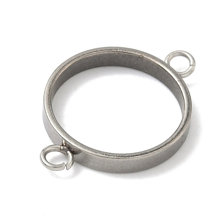 BEZ508 Zawieszka ramka do żywicy spinka do mankietu 28x20mm stal nierdzewna