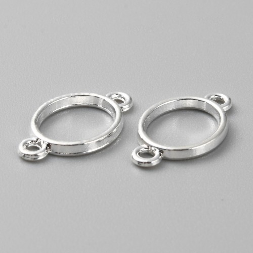 BEZ509 Zawieszka ramka do żywicy łącznik 18x10mm srebrna