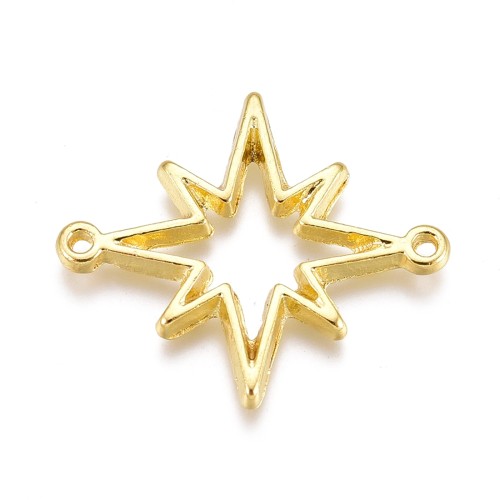 BEZ512 Zawieszka ramka do żywicy łącznik gwiazda 24x20mm złota 2szt