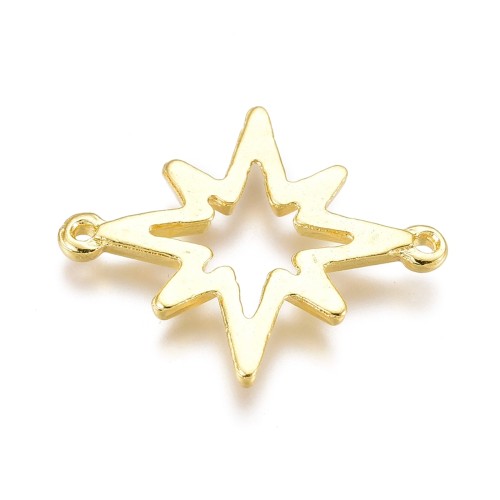 BEZ512 Zawieszka ramka do żywicy łącznik gwiazda 24x20mm złota 2szt